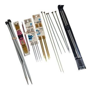 Vintage Aluminum Knitting Needles Lot Various Sizes Boye Marcia Lynn 7"-15"